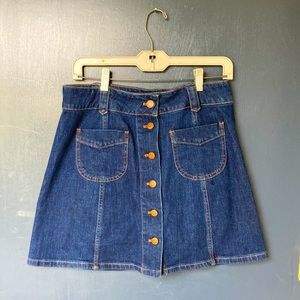 Madewell button front skirt denim blue size 6